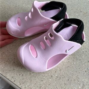 Nike Kids Light Pink and Black Sandals